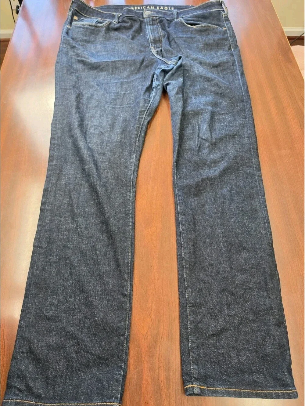 American Eagle SZ 40x34 Dark Wash Airflex Slim Stretch Denim Jeans Clean Casual